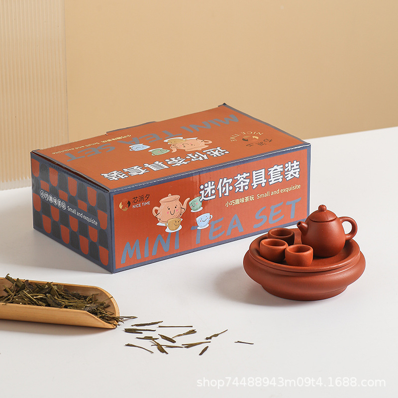 Interacción padre-hijo mini Chaoshan kung fu juegos de té nostálgico simulación juegos de té mini juegos de té tipo almacenamiento de agua pequeño juego de té