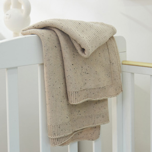Solid color color point pure cotton knitted small blanket blanket baby cross-border baby four seasons use blanket