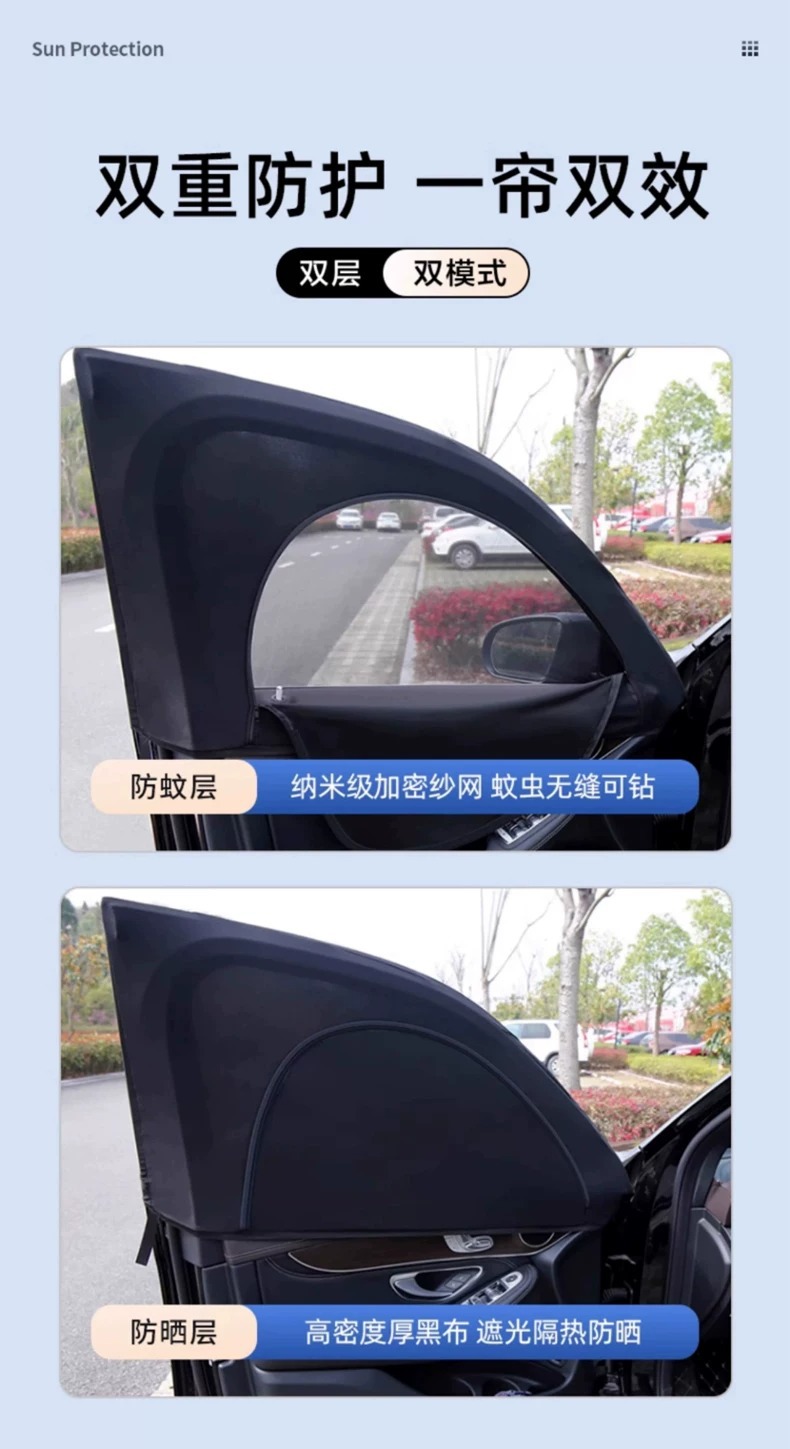 Car Window Mosquito Net, Car Mosquito Screen, Sunshade Curtain, Sun Protection Car Window Screen, Car Window Privacy Net, Insect Protection