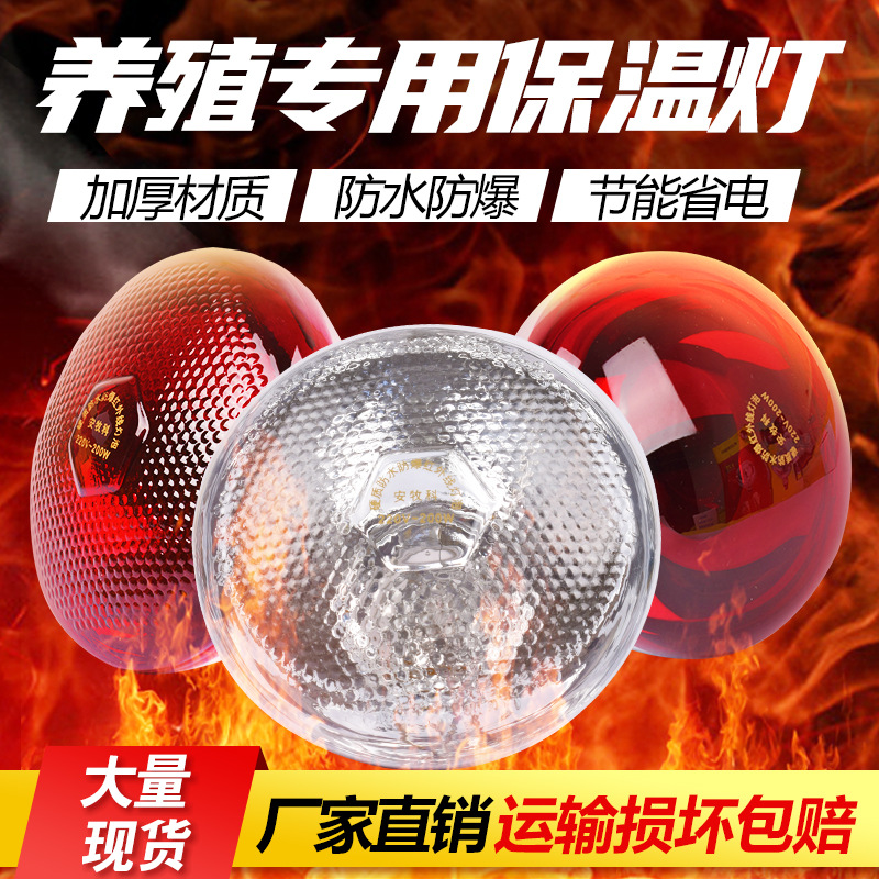 猪用保温灯养殖场专用兽用养殖取暖灯小鸡育雏加温加热灯保暖灯泡