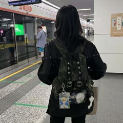 *アサヒとファンタジー/オリジナルデザイン 正規品 インス風 グレー迷彩 バックパック ベビーバッグ