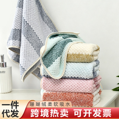 Coral Merbau towel wholesale thickening Bath towel Home Furnishing thickening water uptake take a shower towel logo Thorn