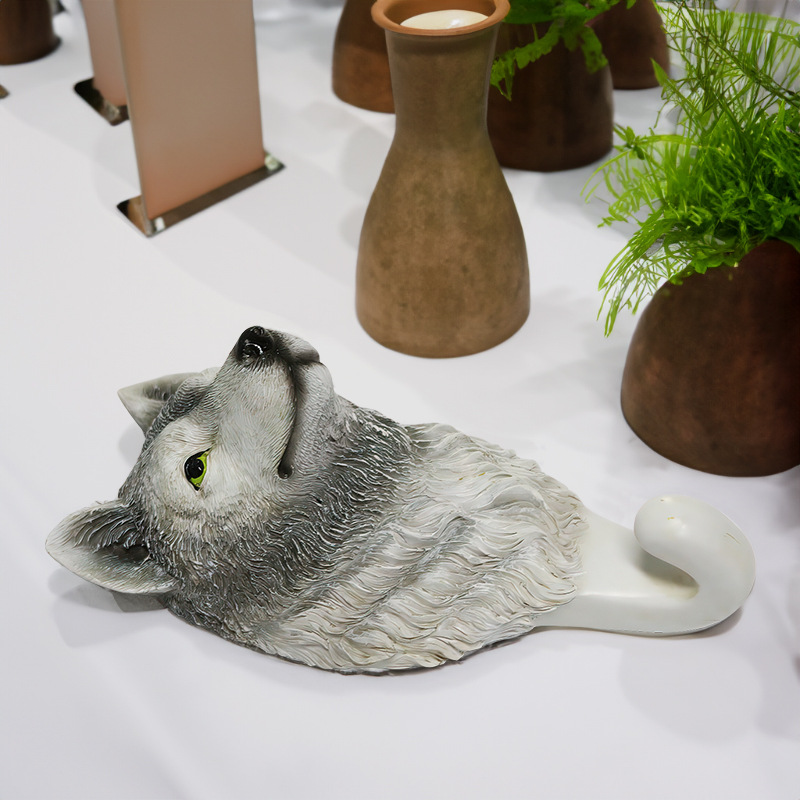 Foreign trade for animal deer head wolf head resin hook wall porch decoration cartoon animal head coat and hat hook