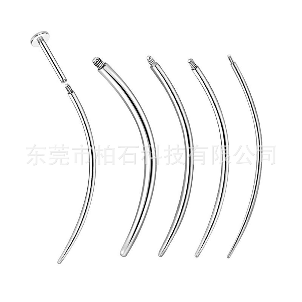 316L Surgical Steel Internally Threaded Curved Guide Rod Pin for Lip Ear Piercing Jewelry detail image 8