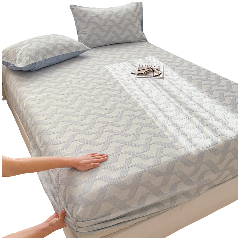 Silla de cama de hilo de tres capas de algodón de una sola pieza engrosada de otoño e invierno, funda protectora de colchón Simmons, funda de cama, funda única 2025 nuevo