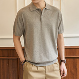 ZF8101-MW夏季优雅老钱14针插肩袖polo衫男商务复古短袖翻领T恤，男装针织衫/毛衣，星座614