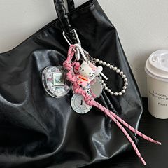 アニメ少女心子猫ゲーム機バッグストラップ装飾かわいい少女粉登山ロープ小衆キーホルダー