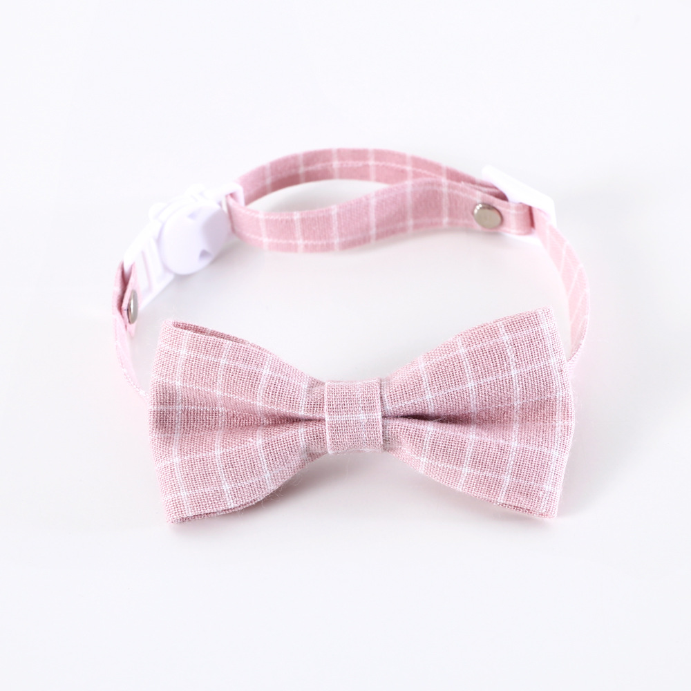 Mascotas británico cuadrícula arco ajustable gato perro corbata accesorios