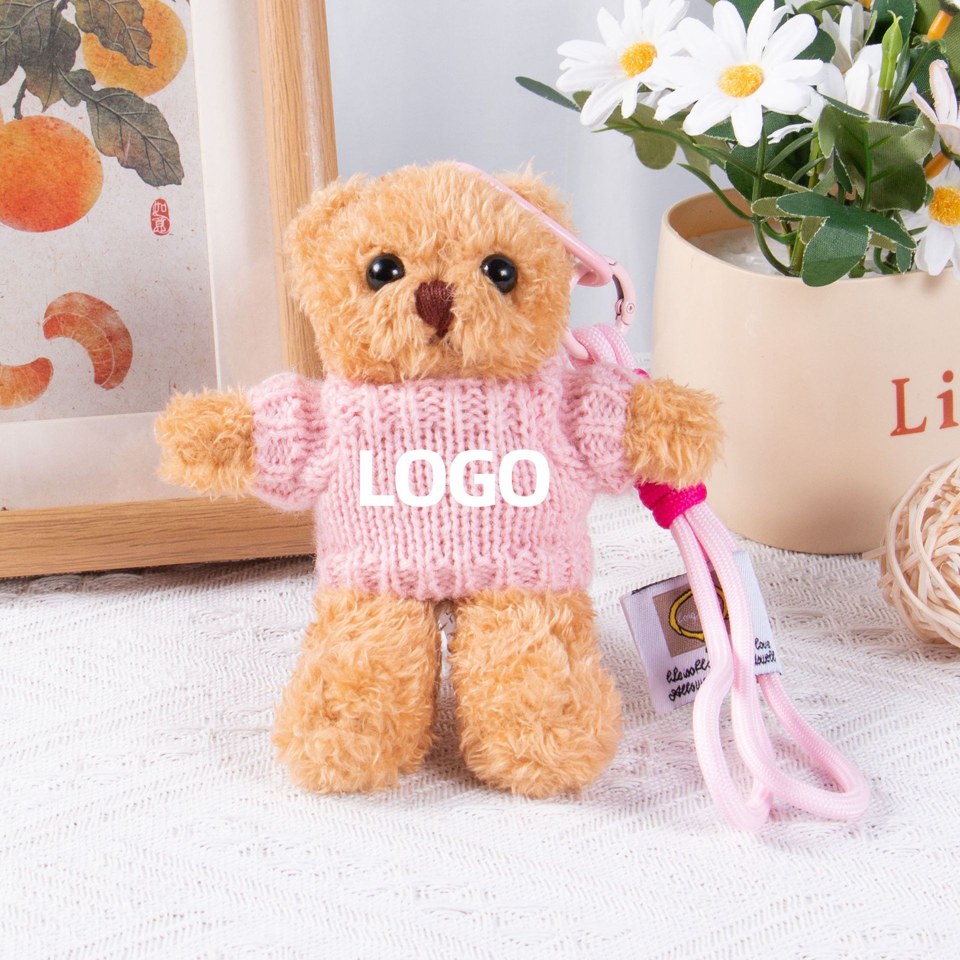 Teddy Bear Keychain Colgante Bolsa accesorios de ropa impresa LOGO vestido Teddy Teddy Doll juguetes de peluche