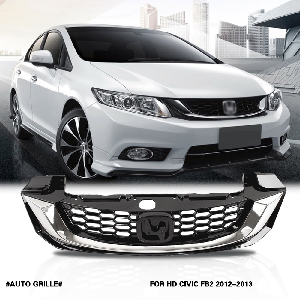Aplicable a Honda 12 - 13 9 / 9 Civic renovación delantera red de laca horneada panal de abeja GeShan piano negro cara delantera