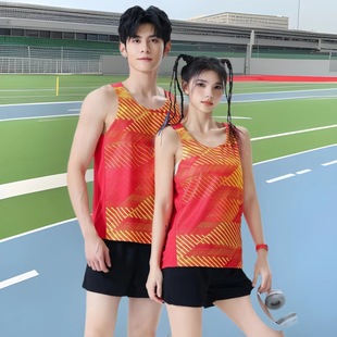 Track and Field Training Suit Men's Sleeveless Quick-Drying Running Suit Sprint Shorts Youth Marathon Sportswear Summer Suit
