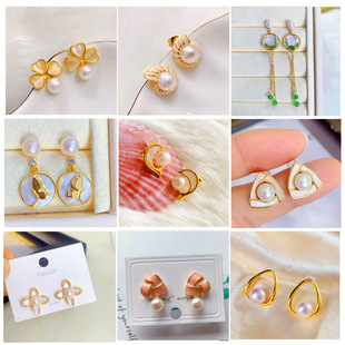 A1- A100 Pearl S925 Silver Needle Set Earrings Full 19 Delivery Set