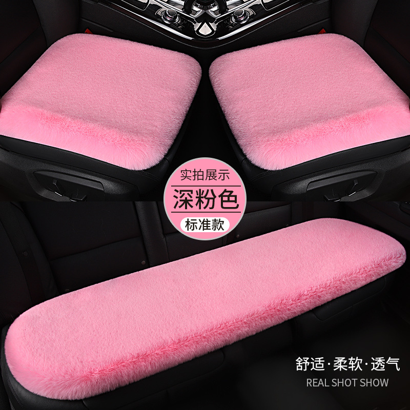 Seat cushion, seat cover | Universal Rabbit Fur Car - pink
