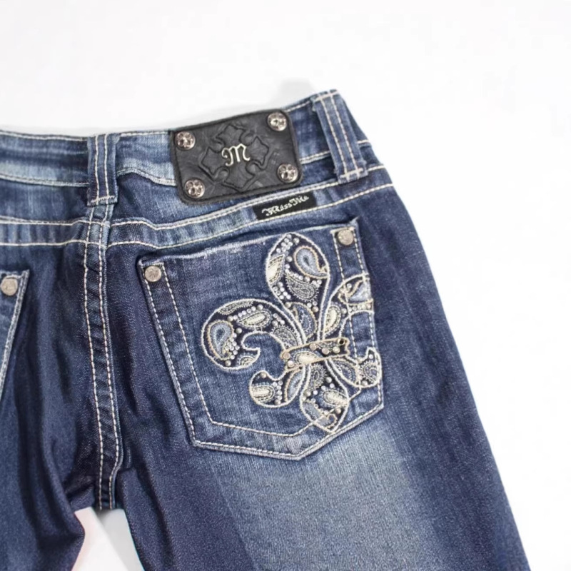Cross-Border American Retro Embroidered Low-Waist Jeans for Women Missme Trendy Rhinestone Straight-Leg Pants European and American Aliexpress Cross-Border American Retro Embroidered Low-Waist Jeans for Women Missme Trendy Rhinestone Straight-Leg Pants European and American Aliexpress