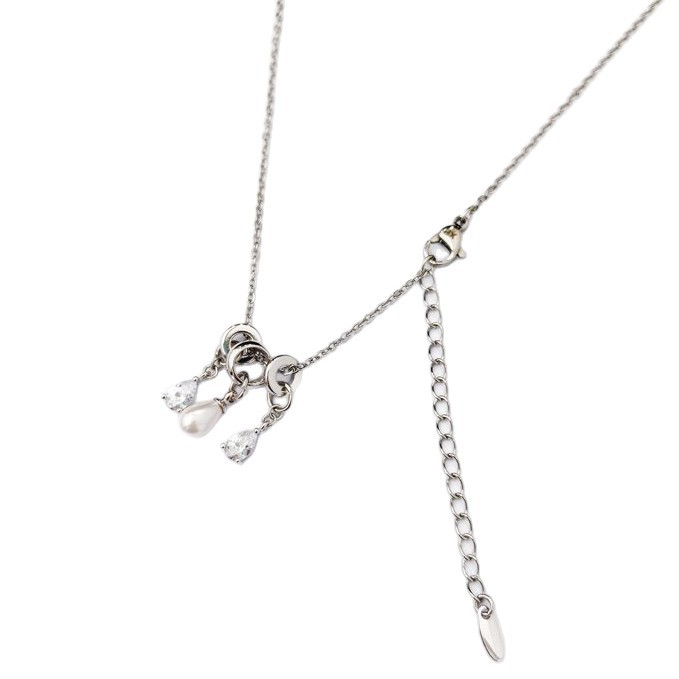 Xuping elegante temperamento nuevo collar de aleación de cobre blanco incrustado con gemas artificiales imitación de perlas joyas para mujeres image 6