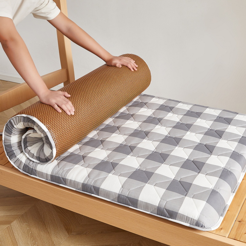 그레이 라지 그리드 [A면 피부친화적인 워시드 코튼/B면 쿨 아이스바인]