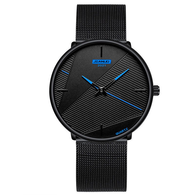 2023 nuevo azul aguja Reloj clásico de los hombres simple creativo negro malla cinturón hombres reloj de cuarzo fabricante en stock suministro directo