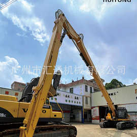 海南海口SK450挖掘机28米加长臂图片加长臂租赁