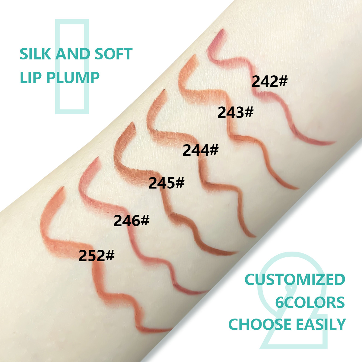 Matita labbra mista a 6 colori, pasta di fagioli, colore opaco, linea opaca, non facile da sbiadire, penna per rossetto_voghion.com