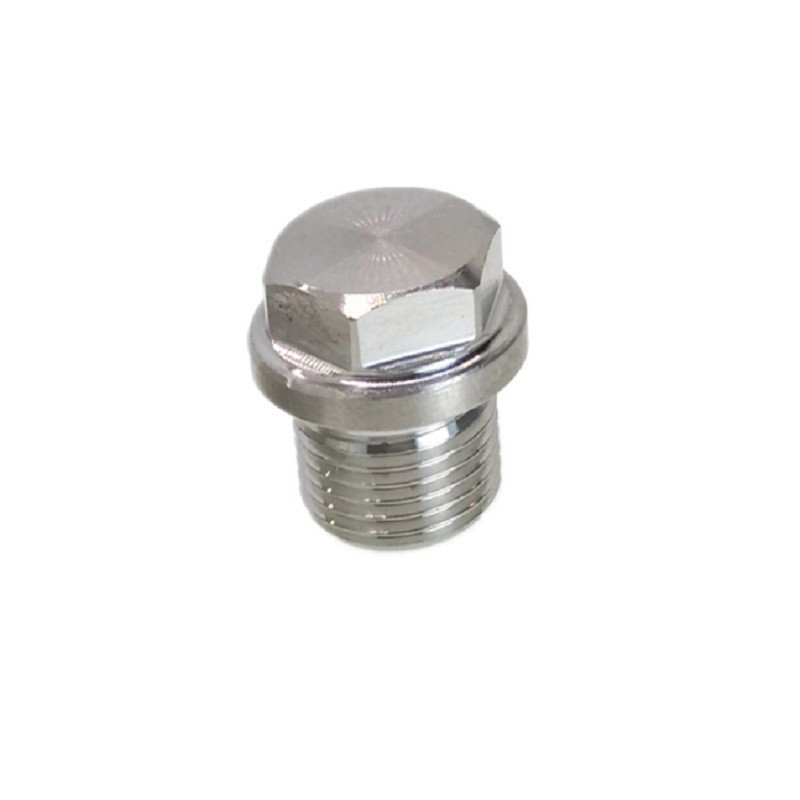 Amazon venta caliente M18x1.5 rosca de hierro niquelado perno tapón de alambre tapón de aceite hexagonal externo piezas de automóvil modificadas