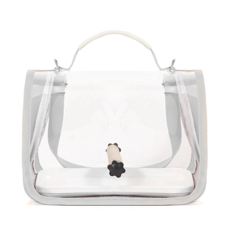 Bolsa portátil multifuncional para pájaros, bolsa de salida para loros, alta capacidad, jaula de pájaros transparente, mochila de pájaros ligera y transpirable image 8