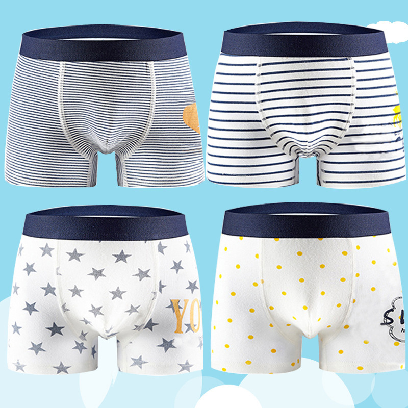 Children's Boys' Boxer Panties Class a Pure Cotton Wholesale Small, Medium and Large Children's Boys' All Cotton Cartoon Corner Pants