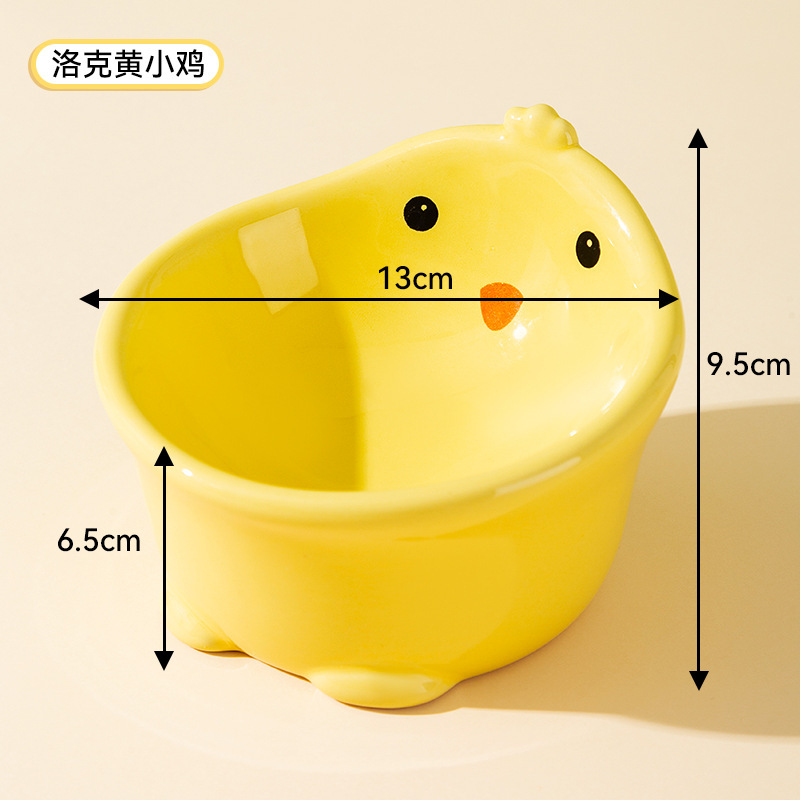 Suministros transfronterizos para mascotas, área de humedad de alimentos, tazones dobles de cerámica para gatos lindos, tazones para gatos anti-volcado, tazones para beber, tazones para perros, tazones para mascotas