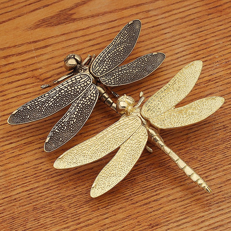 Brass Dragonfly wings accesorios desmontables accesorios de oro de moda retro decoración de mesa metal ornamentos artesanías