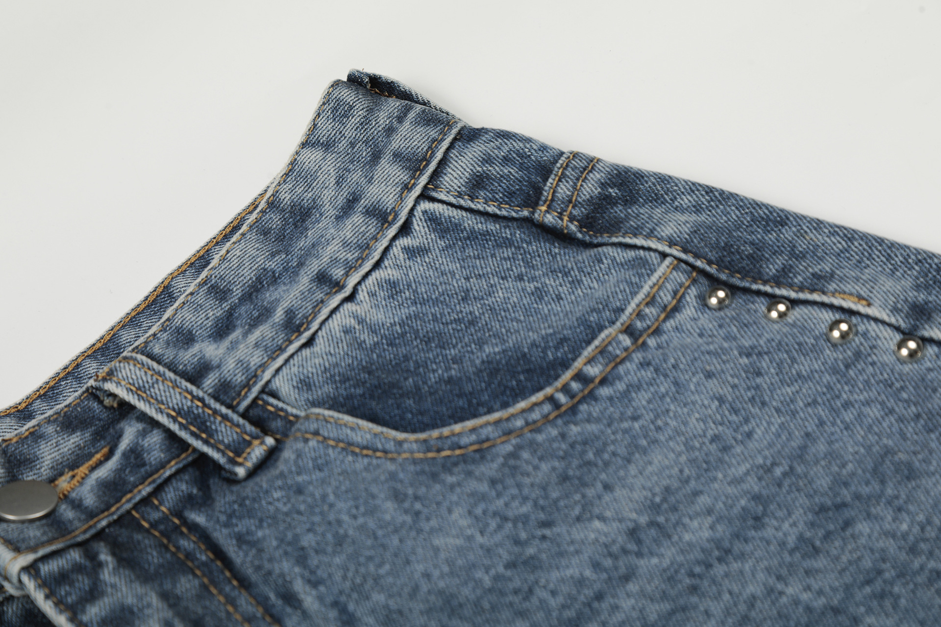 Streetwear Letter Print Jeans For Men – Relaxed Straight-Leg Denim Pants With Distressed Design, Unisex Casual Trousers (Black/Blue, S-XL)_mkmklike.com
