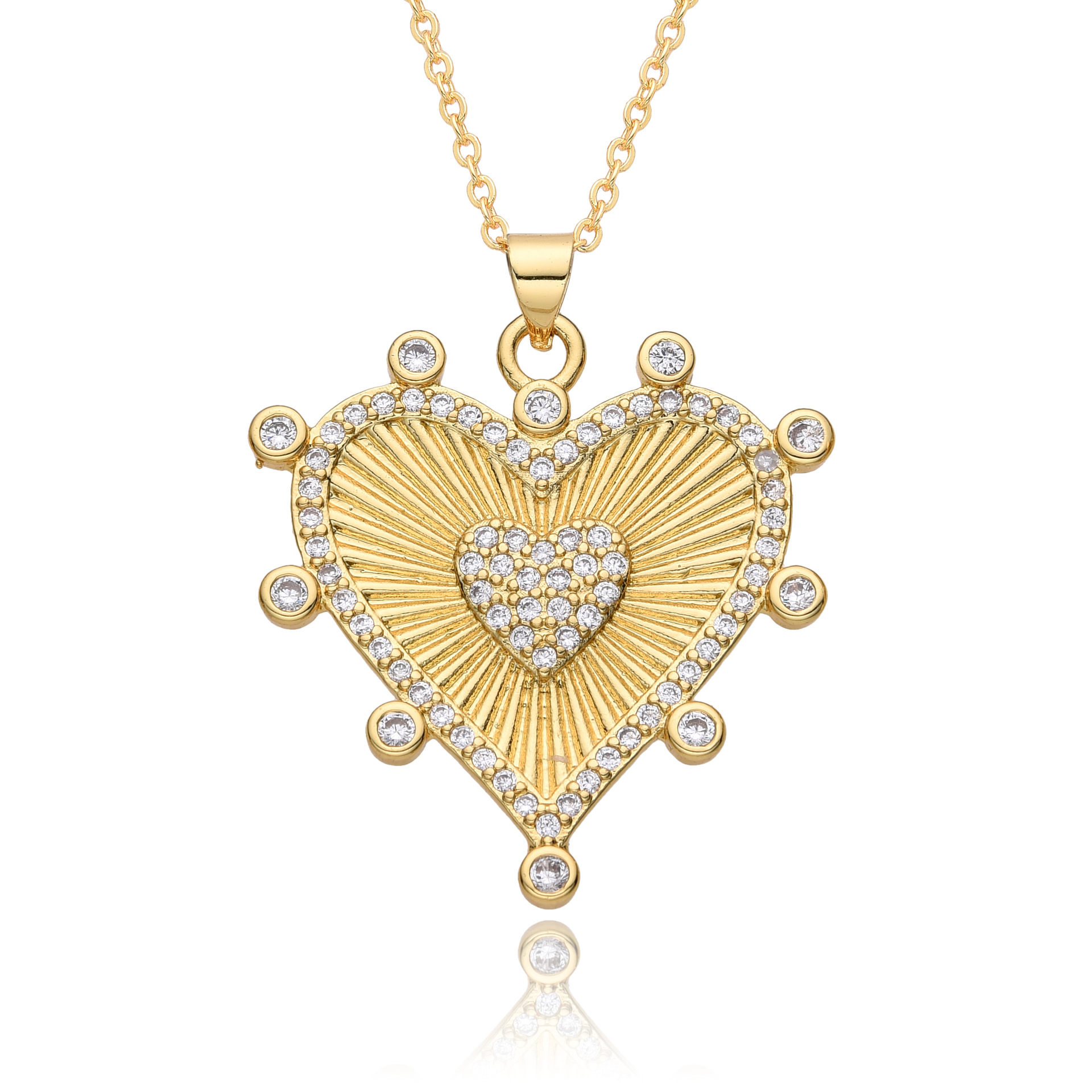 8g Weight Copper Pendant Material Zircon Inlay Material Pendant Necklace Classification Copper Chain Material 1 Piece Quantity Holiday, Daily Occasion Copper Material Heart Shape Pattern Women's Gender Inlay Design Retro, Simple Style, Shiny Style Copper Inlay Heart Shape Zircon Pendant Necklace 3