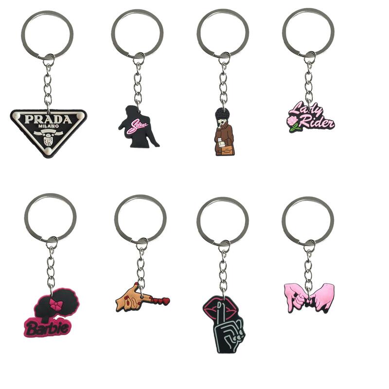 Amazon European and American cosmetics 31 key chain temu car bag key chain PVC soft rubber creative cartoon love