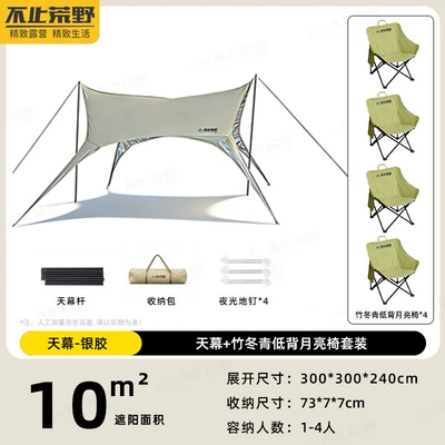 Outdoor Camping Gear, No-Setup Quick-Open | Avtomobil yan çətirləri - canopy-silver-plastic-model-green-low-back-moon-chair4-a-must-have-canopy-tent-for-outdoor-travel