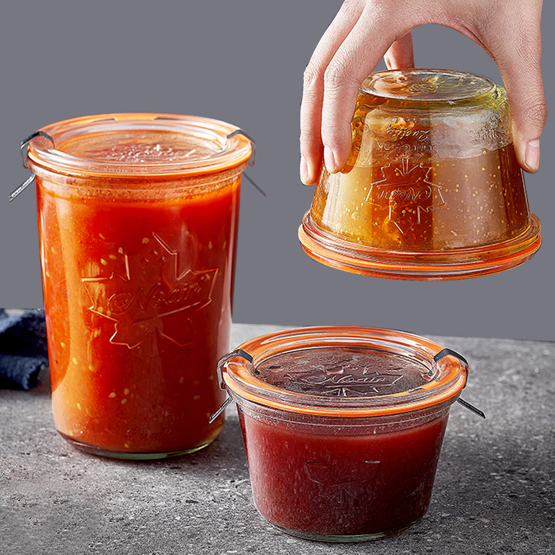Glass sealed jar, pickle jar, household food pickle jar, sauerkraut pickle pickle wine repackaging container with lid