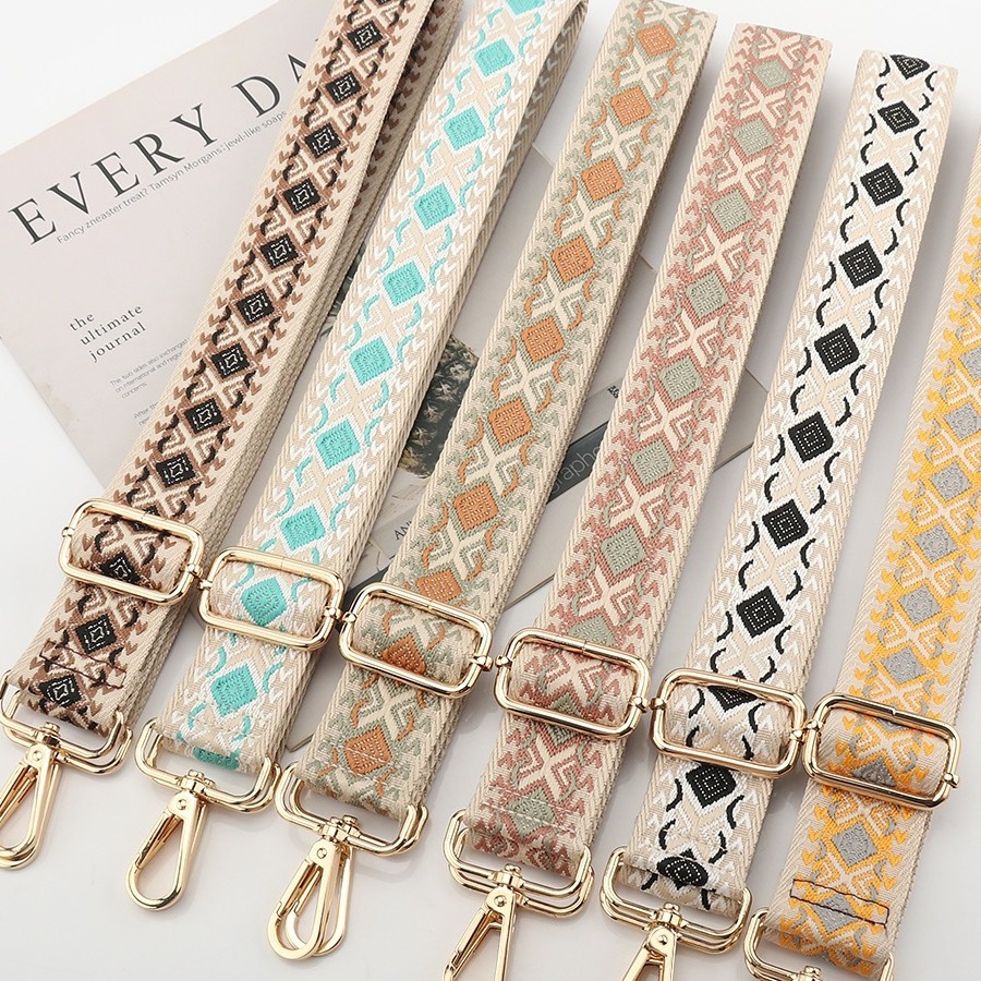 Correa de hombro ajustable jacquard 38mm ancha resistente poliéster universal bolso