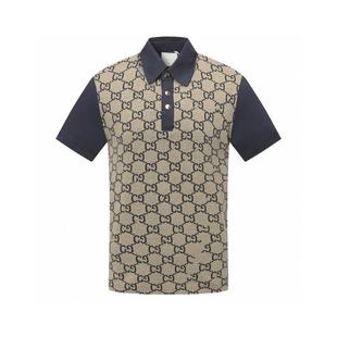 (high quality) G family 25 spring new letter jacquard classic GG version men's and women's polo shirt