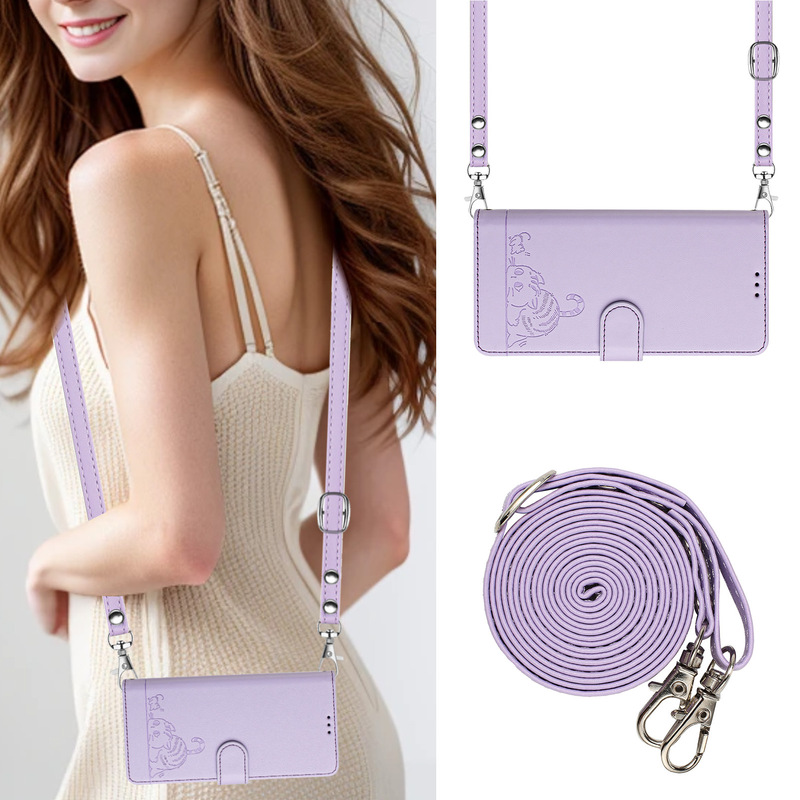 Suitable for transmitting sound Hot 40I mobile phone leather case Camon 19 cartoon cat card wallet portable diagonal rope Suitable for transmitting sound Hot 40I mobile phone leather case Camon 19 cartoon cat card wallet portable diagonal rope