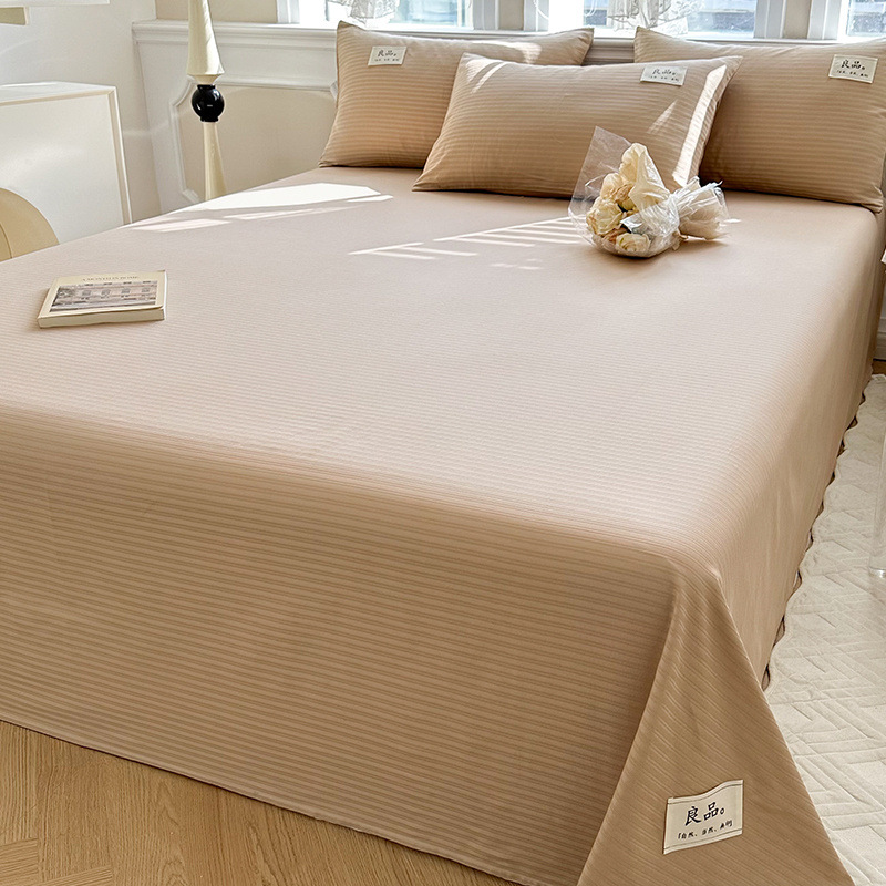 Verano Clase A sábanas de algodón puro pieza individual 100 estudiantes de dormitorio de algodón edredón individual funda de almohada de tres piezas para uso doméstico