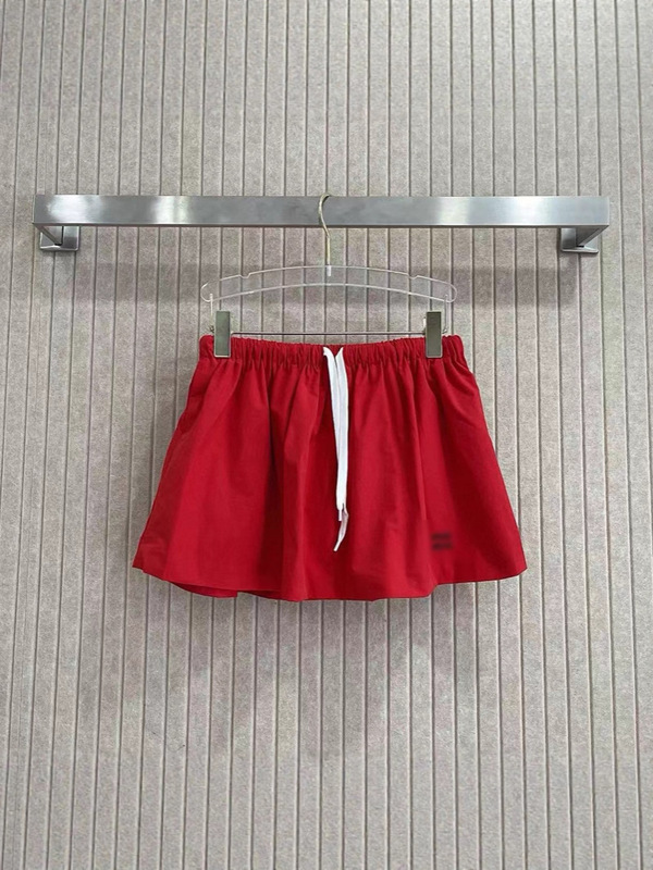 Nanyou 夏新作ハイバージョン m ミウレター刺繍スリムで多用途な巾着ふわふわハーフ丈ミニスカート女性用|undefined