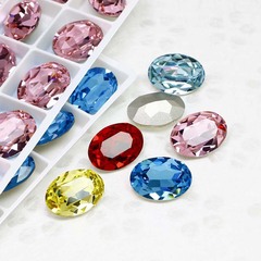 東洲水晶18*13mm尖底楕円ガラスドリルアクセサリーアクセサリーdiy携帯ケースドリル卸売り