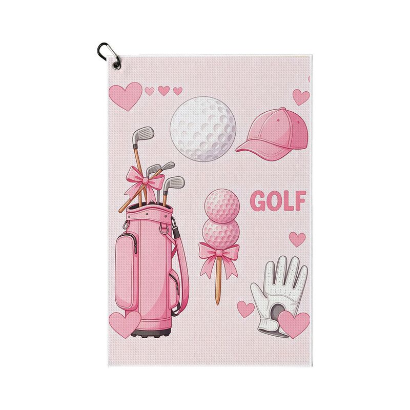 In-Stock Waffle Weave Microfiber Golf Towel, Girly Pink Series, Printed, Absorbent Sports Towel, Custom Design Available In-Stock Waffle Weave Microfiber Golf Towel, Girly Pink Series, Printed, Absorbent Sports Towel, Custom Design Available