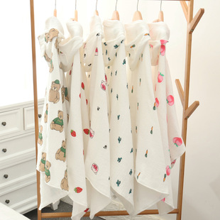 Wholesale Hooded Four-Layer Six-Layer Gauze Bath Towel Cartoon Cute Absorbent Hooded Marshmallow Cloak Kidsren's Bath Towel