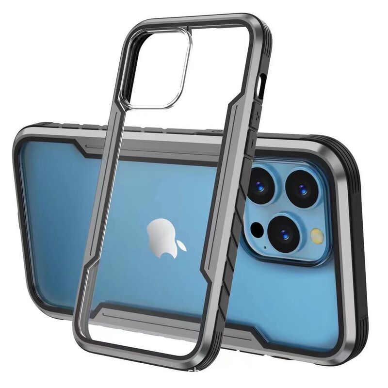 Suitable for Iphone16Pro Outdoor Sports Transparent X Military Anti-Fall Blade Alloy Three-Proof Mobile Phone Case Apple 15