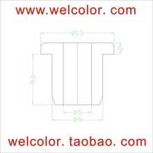 9.0mm T型硅橡胶电源箱过线套塞 耐磨软保护线垫圈环 出线圈内孔5