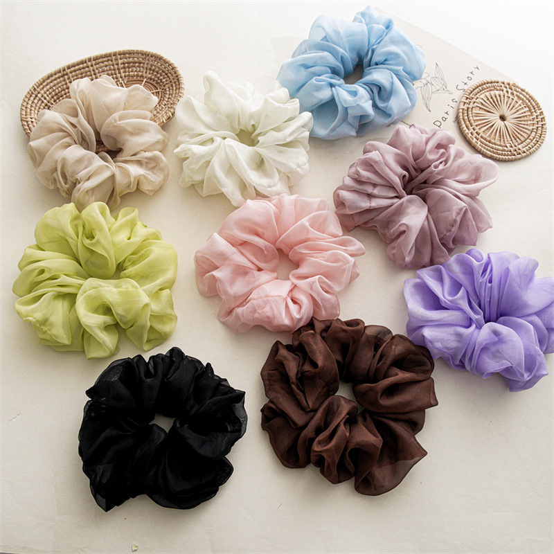 Casual Simple Style Solid Color Cloth Handmade Pleated Hair Tie display picture 3