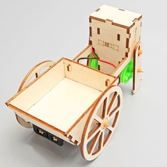 Tech Small DIY Robot Pull Cart for Kindergarten and Elementary School Handmade Science Experiment STEM Education Educational Toy