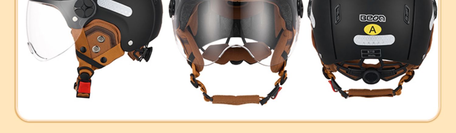 BEON helmet female electric car motorcycle half helmet male winter four seasons general new national standard 3C certification locomotive safety