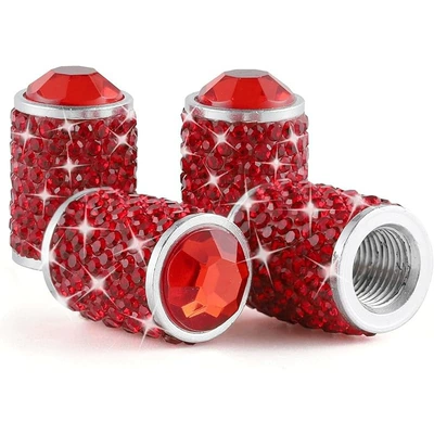 Car Tire Cover Car Metal Valve – valve - red-diamond-pack-of-4