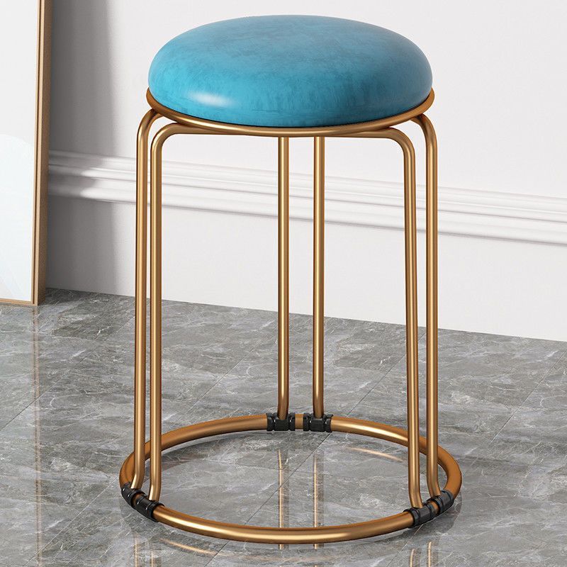 [굵은 6단 솔리드 스틸바-골드다리] 블루-가죽