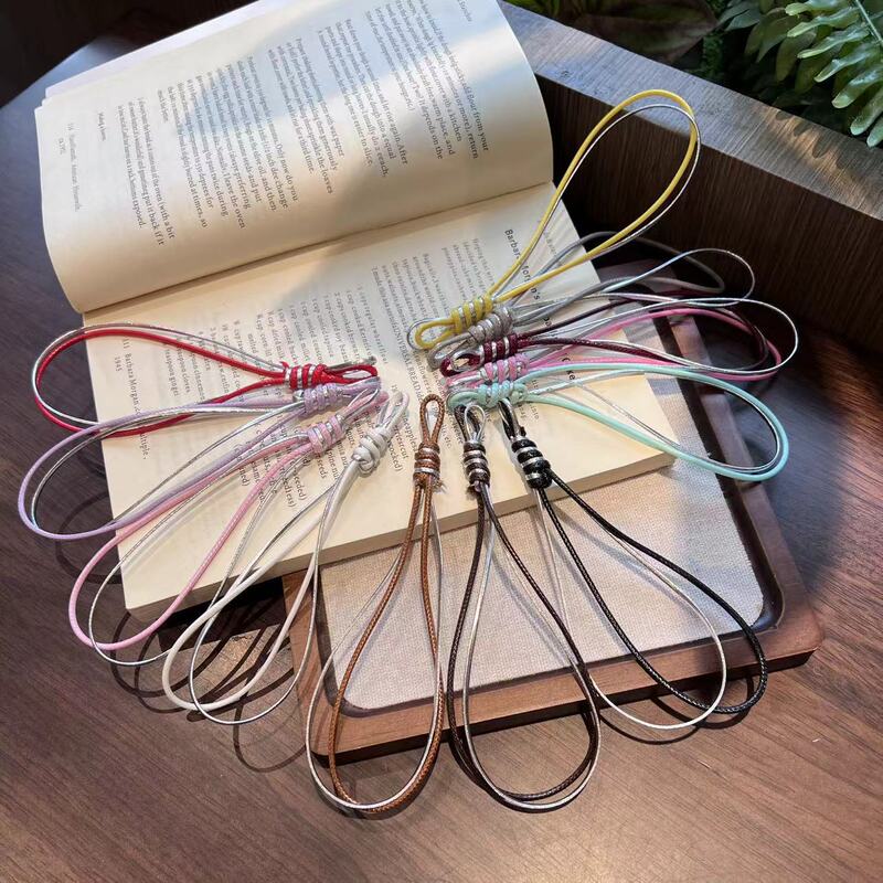 Popular Two-Color Braided Rope Silver Pendant Accessories Lanyard Keychain Phone Chain DIY Jewelry Handmade Weaving Popular Two-Color Braided Rope Silver Pendant Accessories Lanyard Keychain Phone Chain DIY Jewelry Handmade Weaving