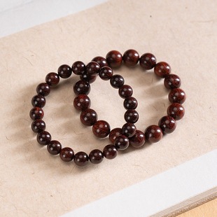 Natural Small-Leaf Red Sandalwood Bracelet, Genuine Indian Old Material Bracelet, High-End and Exquisite Women's Wooden Buddhist Beads, Men's New Style